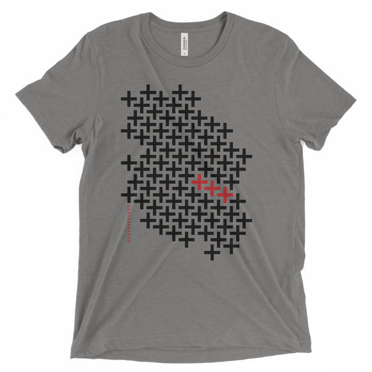 The Three Red Crosses Tee (Black/Red Print)