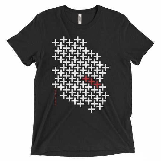 The Three Red Crosses Tee (White/Red Print)