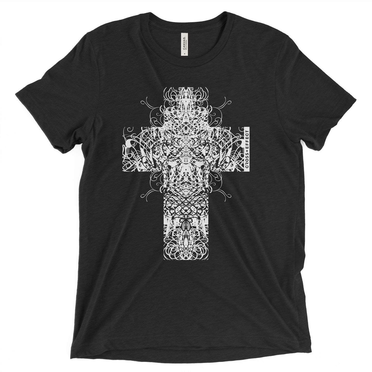 The Ornate Cross Tee (White Print)