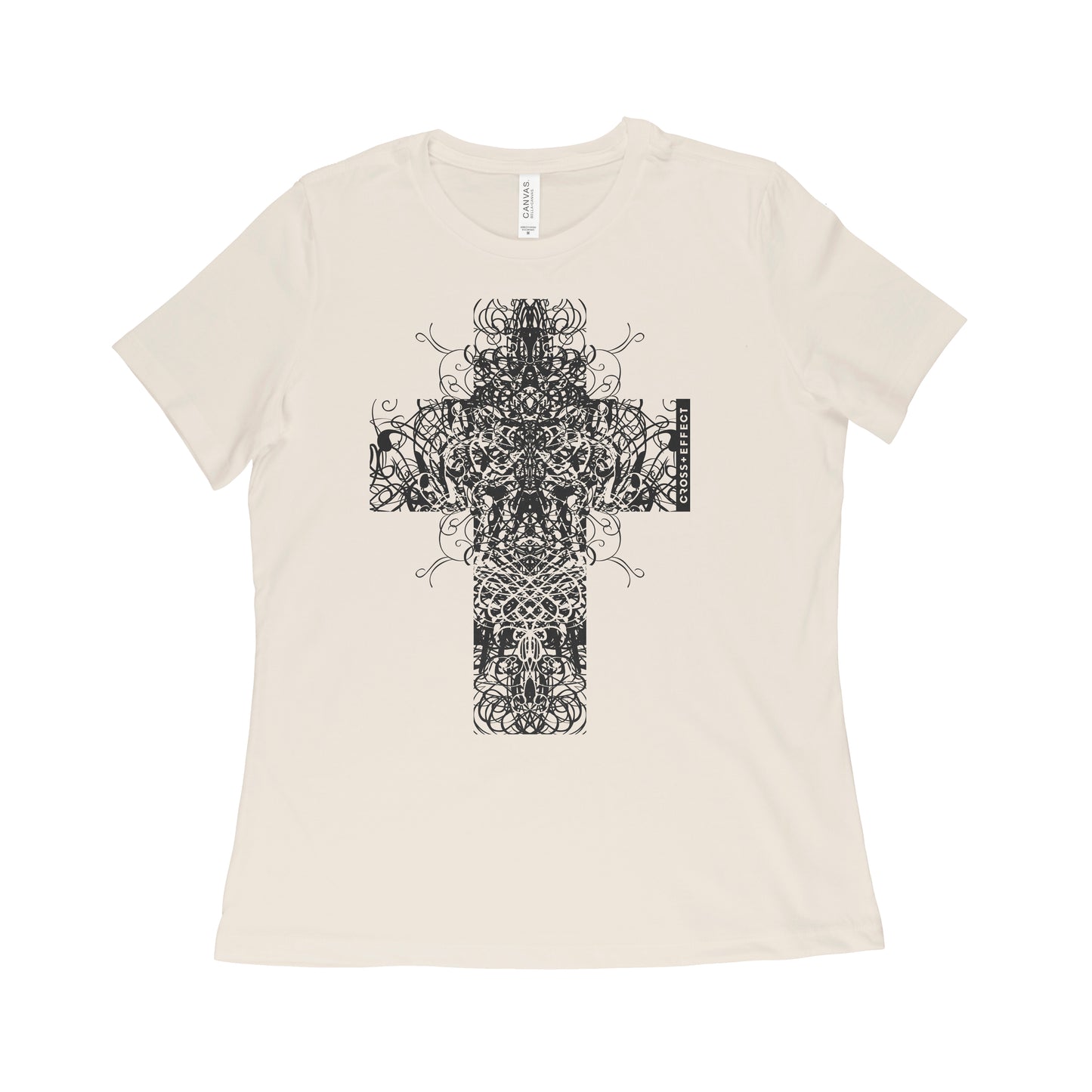 The Ornate Cross Tee (Black Print Women's)