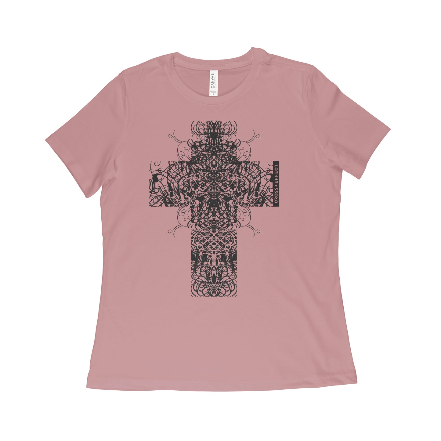 The Ornate Cross Tee (Black Print Women's)
